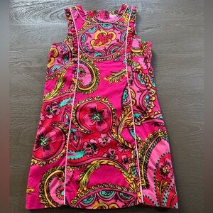 Lilly Pulitzer Girl’s Fall Print Sleeveless Shift Dress, lined, size 12